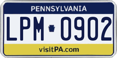 PA license plate LPM0902