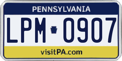 PA license plate LPM0907