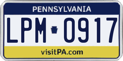 PA license plate LPM0917