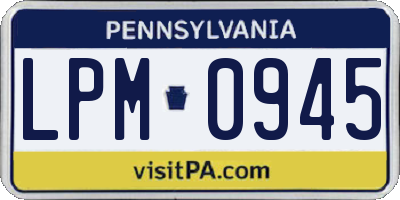 PA license plate LPM0945