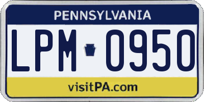 PA license plate LPM0950