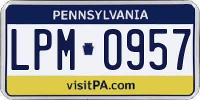 PA license plate LPM0957