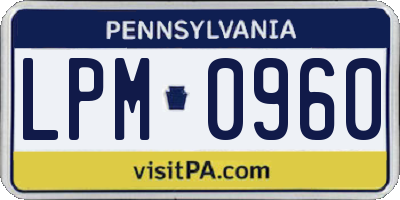 PA license plate LPM0960