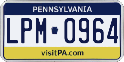 PA license plate LPM0964