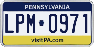 PA license plate LPM0971