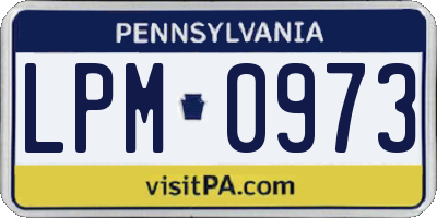 PA license plate LPM0973