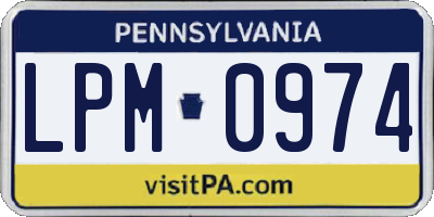 PA license plate LPM0974