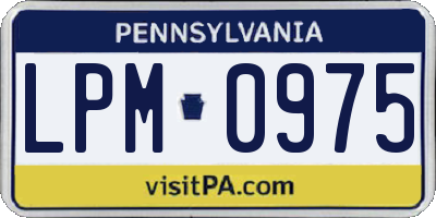 PA license plate LPM0975