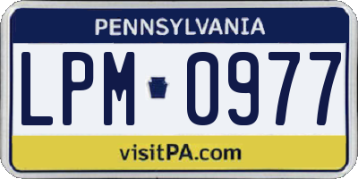 PA license plate LPM0977