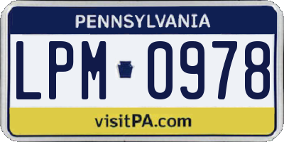 PA license plate LPM0978
