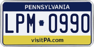PA license plate LPM0990