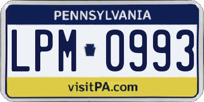PA license plate LPM0993