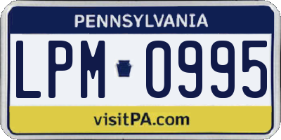 PA license plate LPM0995