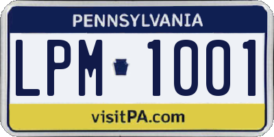 PA license plate LPM1001