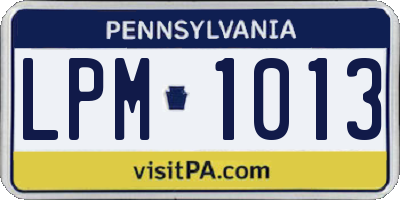 PA license plate LPM1013