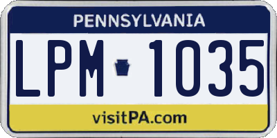 PA license plate LPM1035