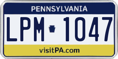 PA license plate LPM1047