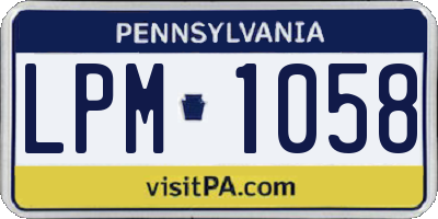 PA license plate LPM1058