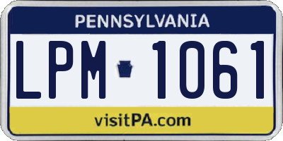 PA license plate LPM1061