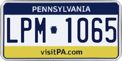 PA license plate LPM1065