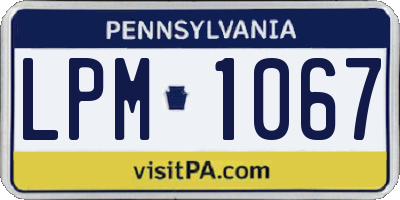 PA license plate LPM1067