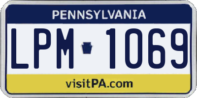 PA license plate LPM1069