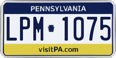 PA license plate LPM1075