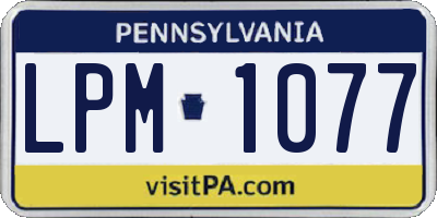 PA license plate LPM1077