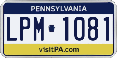 PA license plate LPM1081