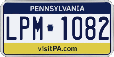 PA license plate LPM1082