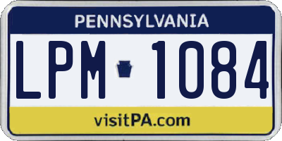 PA license plate LPM1084