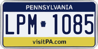 PA license plate LPM1085