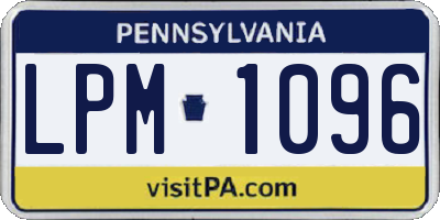 PA license plate LPM1096