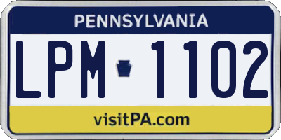 PA license plate LPM1102