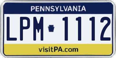 PA license plate LPM1112