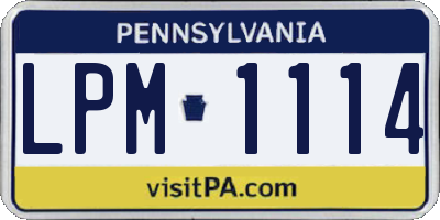 PA license plate LPM1114