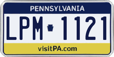 PA license plate LPM1121
