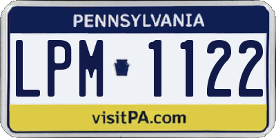PA license plate LPM1122