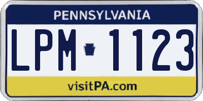 PA license plate LPM1123