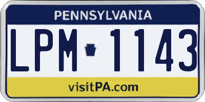 PA license plate LPM1143