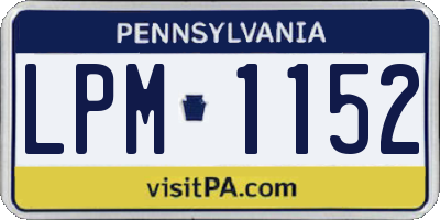 PA license plate LPM1152