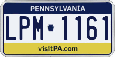 PA license plate LPM1161