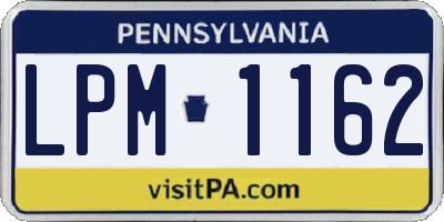 PA license plate LPM1162