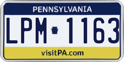 PA license plate LPM1163