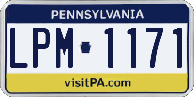 PA license plate LPM1171
