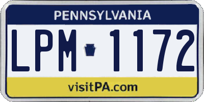 PA license plate LPM1172