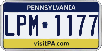 PA license plate LPM1177