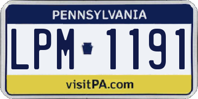 PA license plate LPM1191