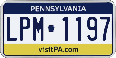 PA license plate LPM1197