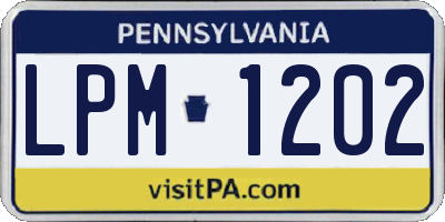 PA license plate LPM1202